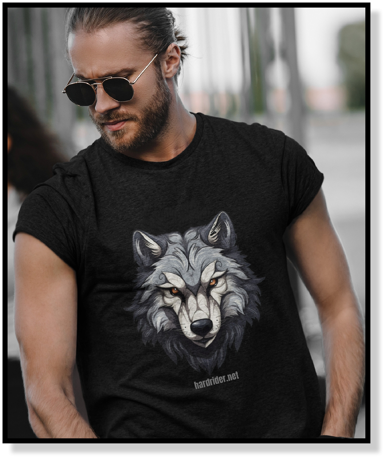 hardrider-wolf-black-tshirt